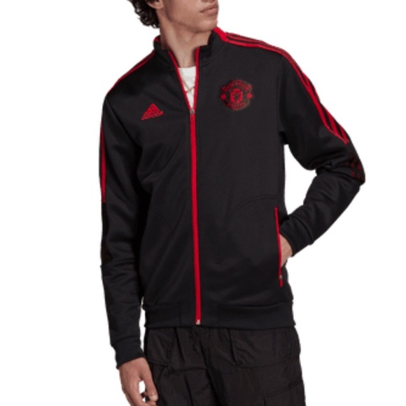adidas Manchester United Anthem Jacket Black - Picture 2 of 6